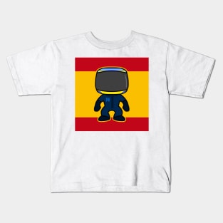 Fernando Alonso Custom Bobblehead - Flag Edition 2021 Season Kids T-Shirt